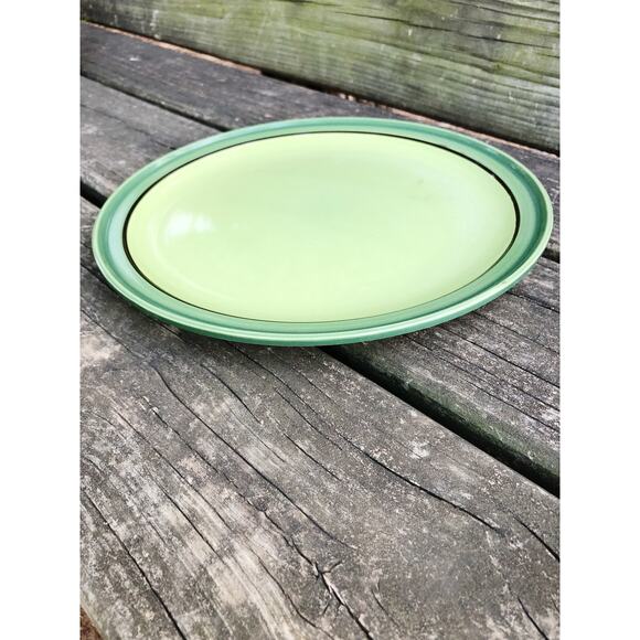 vintage Nasco stone ware Lime Glow stoneware Dinner Plate green dinnerware Japan - Picture 2 of 7